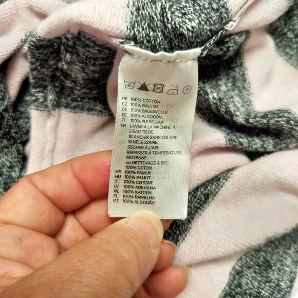 DIVIDED HM SWEATER Size 4 Pink and Grey Striped Long Sleeve #Basic #Cozycore - Picture 4 of 9